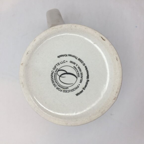 Vtg Thomas Kinkade Winter Evening Memory Covered Bridge Horse Sleigh Coffee Mug - Picture 6 of 10